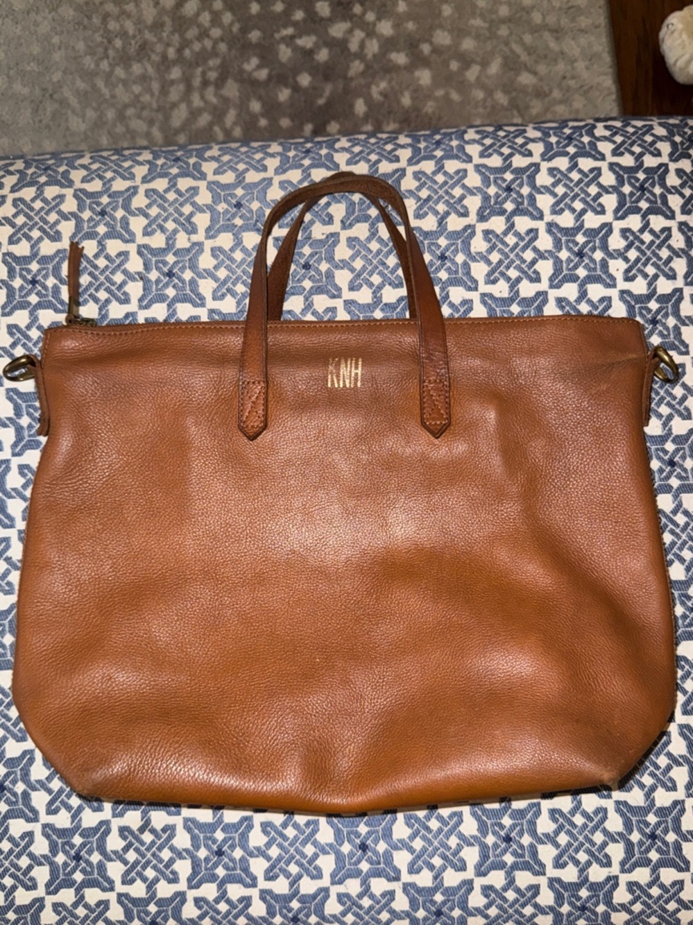 Madewell Zip-Top Transport Leather Tote English Saddle Brown J1951
